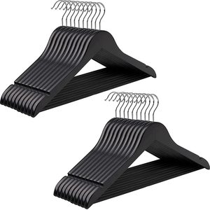 20 ganci in legno Pinted 44.5 cm con gancio girevole a 360 ° antiscivolo nero/blu/grigio per Organizer armadio - Product Image 1