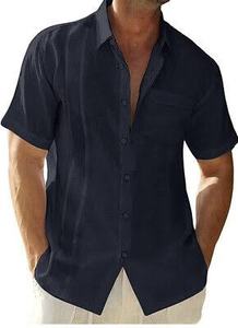 Fashionable OEM Service <b>Men's</b> 100% Cotton Dress <b>Shirts</b> Formal Business Wrinkle-Free half Sleeve 2 <b>pocket</b> Unique Pattern - Product Image 6