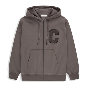 Customized Made Chenille Embroidery Letter Men Hoodie <b>Fleece</b> Zipper Up College Hoodie Breathable Polyester Cotton Men's Hoodie - Product Image 2