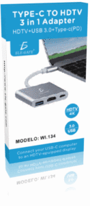 3 in 1 Type C <b>Hub</b> Adapter with 4K for HDMI <b>USB</b> 3.1 Charging Interfaces Durable Aluminium Alloy for Data Transfer and Charging - Product Image 4