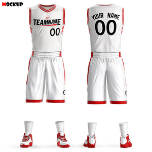Uniforme d'équipe de basket-ball personnalisé en gros pour hommes |   Ensemble de maillots de basket-ball sublimés réversibles, vêtements d'entraînement pour adultes - Product Image 4