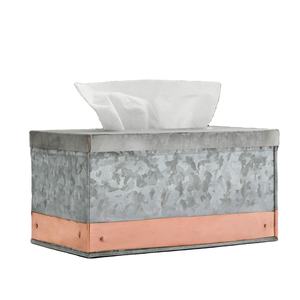 Soporte de papel de seda con acabado galvanizado de hierro de diseño elegante para decoración de mesa de sala de estar cajas de pañuelos rectangulares - Product Image 1
