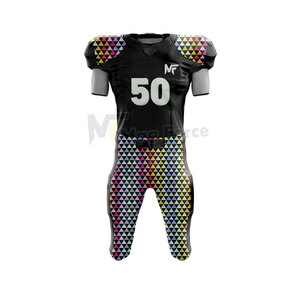 ชุดเครื่องแบบอเมริกันฟุตบอลคอวีแขนสั้นมีโลโก้และดีไซน์ตามสั่ง - Product Image 4