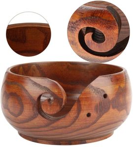 New Arrival Customize Handmade Wood Yarn Bowl High Quality Handcrafted Natural Finished Wool <b>Storage</b> Bowl <b>Knitting</b> Bowl for Wool - Product Image 5