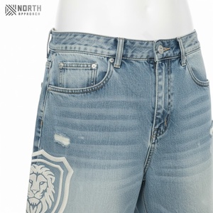 Shorts de Mezclilla Rectos de Alta Calidad con Estampado, Nuevo Diseño, Shorts de Mezclilla con Bordado Personalizado para Hombre, Shorts de Verano para Hombre - Product Image 5