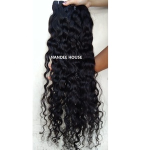 22" Inches Cuticle Aligned Remy Grade Virgin Indian Temple Human Hair Raw Natural Water Wave Deep Wave Curly Bundle DoubleWeft - Product Image 5