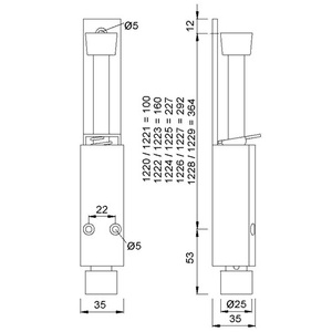 KWS 1222.71 Butée de porte en aluminium blanc pur (RAL 9010) avec hauteur de levage de 60 mm, pare-draught à fixer sur la porte - Product Image 3