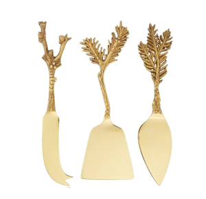 Couteau à fromage en métal aspect luxe moderne Couverts finis or Accessoires de cuisine faits à la main Manche fabriqué en or - Product Image 5