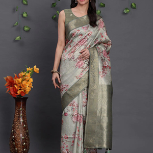 Haute sur demande Banasari soie douce superbe vêtements ethniques fantaisie Look Saree exportation la plus à la mode dernière blouse vêtements de mariée exclusifs - Product Image 1