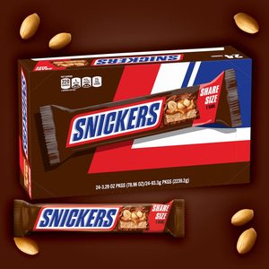 SNICKERS Candy Milk Chocolate <b>Bars</b>, Share Size Bulk Pack, 3.29 oz <b>Bar</b> (Pack of 24) - Product Image 3