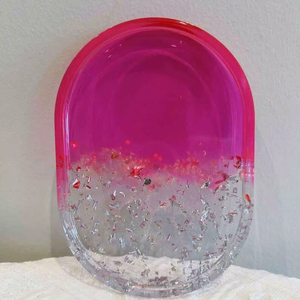 Resin <b>Decorative</b> Tray in Multiple Colors Cosmetic Organizer Home <b>Decor</b> Oval Resin Tray Vanity Tray High Quality - Product Image 1
