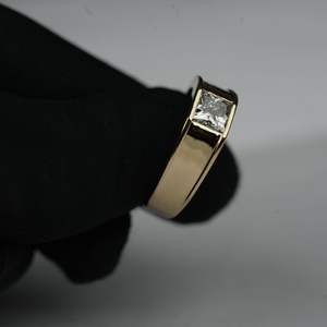 Anillo de diamante creado en laboratorio Premium 1 quilate EF Color VS1 claridad corte princesa oro rosa oro plata IGI SGL joyería certificada - Product Image 4