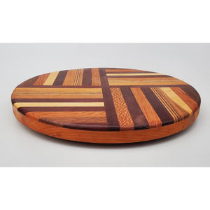 Lazy Susan plateau tournant en bois forme ronde Table ustensiles de cuisine organisateur élégant pièce maîtresse pour cuisine et salle à manger fournitures - Product Image 4