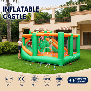 <span class=keywords><strong>Château</strong></span> gonflable avec toboggan pour enfants, personnalisable, toboggan élargi, gonflage rapide, idéal pour les rassemblements familiaux du week-end - Product Image 1