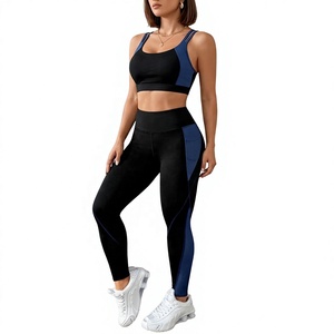 Ensemble deux pièces de yoga pour femme, dernière conception, personnalisé, grande taille, léger, écologique, séchage rapide, maintien élevé, couleur unie, avec cordon de serrage - Product Image 4