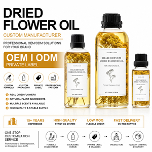 Huile de fleurs séchées d'hélichryse avec logo personnalisé, 100% pure, extrait végétal, huile corporelle anti-âge professionnelle OEM ODM, qualité cosmétique, fabrication en usine - Product Image 1