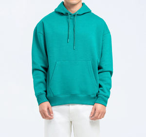Sweat à capuche personnalisé de haute qualité lourd 100% coton noir à épaules tombantes pull à capuche imprimé sweats à capuche d'hiver pour hommes - Product Image 1
