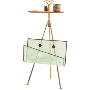 แฟชั่นโลหะนิตยสารชั้นวางโต๊ะตกแต่งอุปกรณ์เสริมลิ้นชักชั้นวางขาตั้งจอแสดงผลมือทําฐานไม้ - Product Image 2