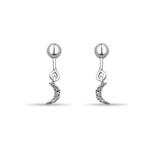Boucles d'oreilles pendantes demi-lune en argent 925 Zarkan, accessoire de mode - Product Image 2