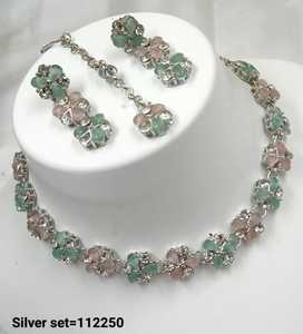 Ensemble de bijoux plaqué argent kundan traditionnel indien et ensemble de collier en cuivre pour femmes et filles accessoires indiens bijoux femmes - Product Image 3