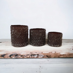 Candelabros vacíos de lujo de tamaño y Color personalizado marrón ámbar, linternas y tarros con mosaico de burbujas de vidrio para decoración del hogar - Product Image 4