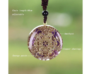 Orgone Améthyste Metatron Cube Résine Cuivre Couche Énergie Pendentif Pour Collier Cristal Artisanat Pendentif Acheter De Aashim Agate - Product Image 2