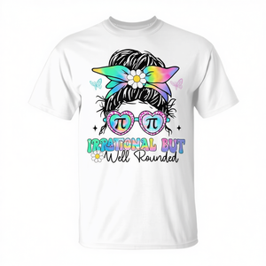 Camiseta Irrational But Well Rounded Pi Day Math para niñas, manga corta, cuello redondo, impresión digital, para adolescentes y mujeres - Product Image 2