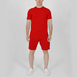 Ensemble deux-pièces décontracté pour hommes, ensemble short et t-shirt en tricot de coton respirant - Product Image 6