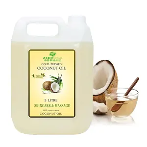 Huile de noix de coco biologique Traitement alimentaire nourrissant et hydratant Huile végétale pour cheveux secs et abîmés - Product Image 4