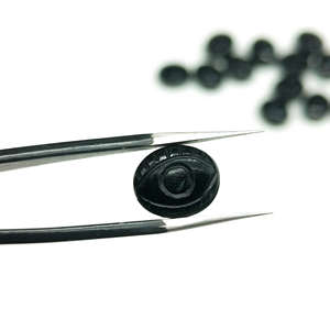 Perles sculptées en pierre d'onyx noir naturel de meilleure qualité avec finition lisse pièces faites à la main pour bracelet collier et fabrication de bijoux - Product Image 5