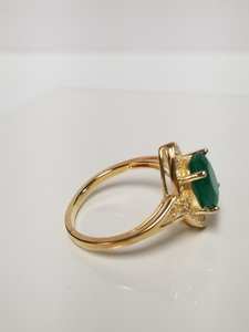 มรกตรูปไข่แหวนหมั้นรูปไข่ตัดเพชรค็อกเทลแหวนผู้หญิงแหวนเพชรสีเขียวสําหรับของขวัญArt Decoงานแต่งงานเพชร - Product Image 2