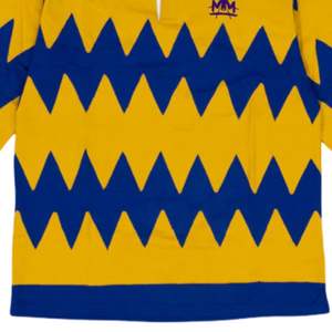 Men Yellow <b>Blue</b> Rugby Shirt <b>Long</b> <b>Sleeve</b> Cotton Polo <b>Top</b> Zigzag Pattern Casual Sportswear Loose Fit Training Shirt Unisex - Product Image 6