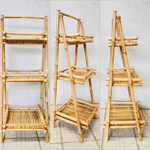 Estantes colgantes de bambú para pared / Muebles de bambú para baño, soporte de madera para macetas, estante de exhibición para flores - Product Image 3