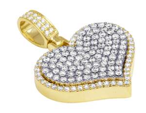 Pendentif cœur personnalisé en argent sterling S925 avec moissanite à taille ronde et diamant personnalisé - Product Image 2