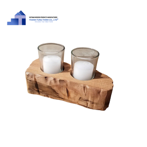 Portavelas de madera hecho a mano rústico, recuerdo, diseño Vintage ecológico, tamaño/Color/forma personalizable, hecho en Vietnam para - Product Image 3