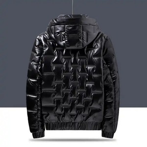 Blouson d'hiver matelassé pour homme, nouvelle conception, qualité supérieure, très chaud, col montant, à capuche, doublure en laine – Meilleures ventes - Product Image 4