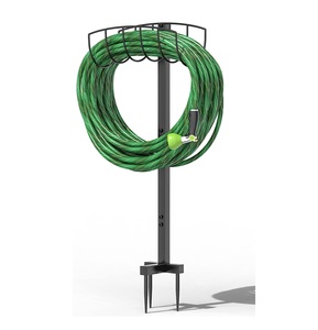 Support de tuyau de grande taille en métal de fer de haute qualité couleur noir mat support de tuyau robuste antirouille pour fournitures de jardin - Product Image 6