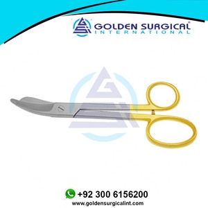 Tijeras Bruns TC con mango dorado Tijeras médicas quirúrgicas ortopédicas de 9,5 pulgadas Tijeras de chapado - Product Image 6