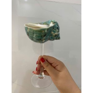 Cadeau de Saint Valentin faveurs de mariage | Coupe de conque faite à la main Martini Shell verre à vin conque coquille gobelet 2025 coquillages créatifs artisanat - Product Image 5