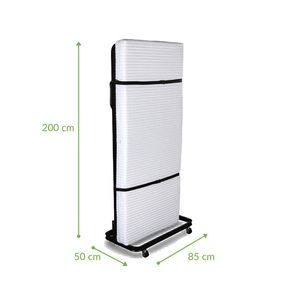 EVERGREENWEB Lit simple pliant vertical 80x190 cm avec matelas en mousse à mémoire de forme de 12 cm, oreiller inclus, housse amovible, sommier à lattes en bois - Product Image 2