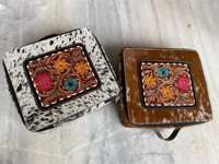 Nouveau Style occidental fabriqué à la main cheveux usinés sur la peau fourrure cuir boîte à bijoux mignon à la mode voyage bijoux essentiels stockage minimal