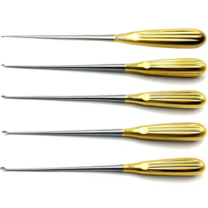 Juego de curetas quirúrgicas largas de acero inoxidable, fuente de alimentación Manual, instrumentos de cirugía ósea para adultos, instrumento médico, cureta ósea - Product Image 1