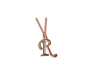Collar con colgante fino de 14K con alfabeto R de diseñador más vendido para mujer, elegante abalorio de letras de oro rosa, regalo elegante perfecto para ella - Product Image 5