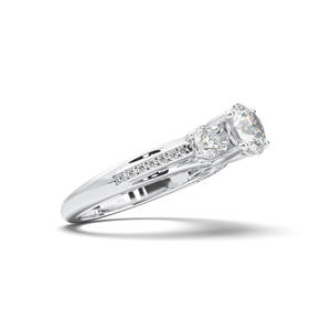 Chic 0.22CT Chic Diamond Brilliance Oval & Round Lab Grown 5 Stone Ring en oro blanco de 14K OEM al por mayor - Product Image 3