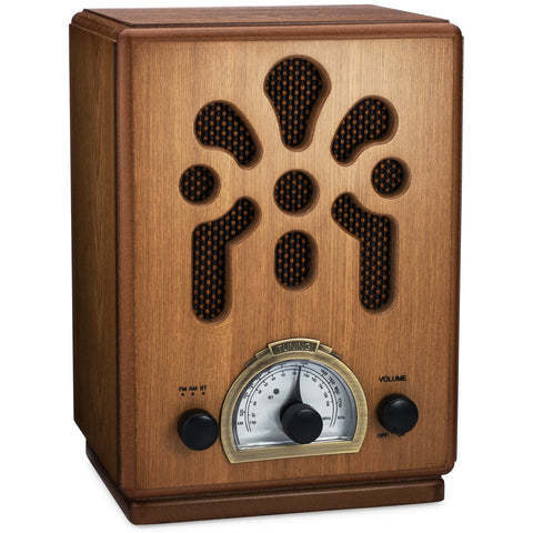 Classic Vintage Retro Style AM/FM Radio with Bluetooth - Handmade Real Wood Exterior - Built-in Speaker Model VR43