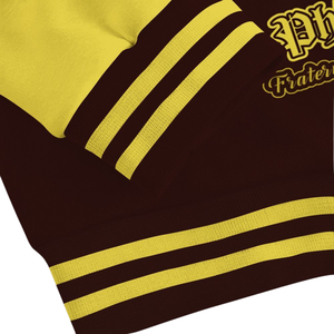 Iota Phi Theta ha stabilito 1963 giacca Varsity marrone oro Letterman abbigliamento greco vita confraternita abbigliamento Premium - Product Image 6
