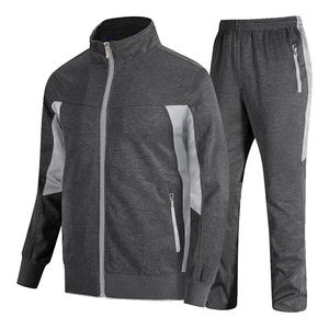 Survêtement sur mesure en coton et polyester de haute qualité pour hommes, survêtement à manches longues avec poche latérale et fermeture éclair - Product Image 1