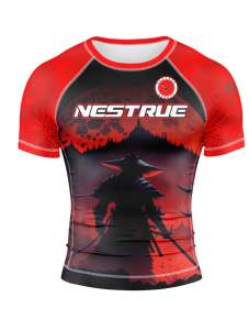 Rashguard MMA personnalisé à manches courtes pour homme, imprimé par sublimation, UPF50, avec tissu respirant à séchage rapide - Product Image 2