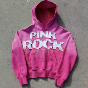 Sweat-shirts à capuche unis pour hommes, de qualité supérieure, avec broderie effet vieilli, fabriqués au Pakistan, à prix raisonnable, pour l'hiver, avec techniques de teinture unie - Product Image 2