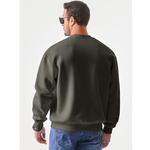 เสื้อสเวตเตอร์คอกลมสำหรับผู้ชายทรงหลวมสีทึบแขนยาวออกแบบได้โดยตรงจากโรงงานผลิตในบังคลาเทศ - Product Image 2